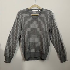 calvin klein striped grey sweater